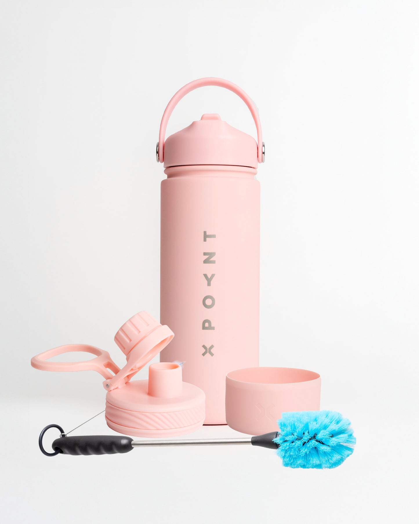 Pack Deluxe - Botella Matte 500 ml con diseño + Base de Silicona + Tapa Deportiva + Kit de limpieza y grabado GRATIS 🎁